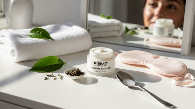 Dr. Brandt skincare No More Baggage review for puffiness