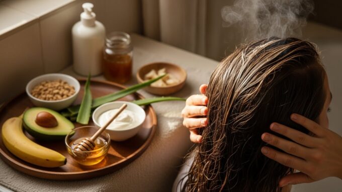 DIY Hair Mask for Dry Frizzy Damaged Hair