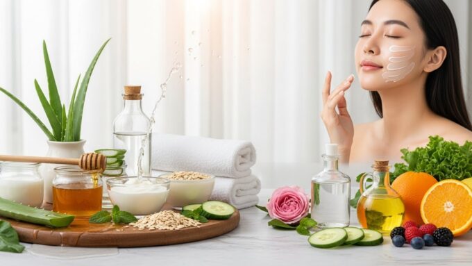 Natural beauty routine for healthy skin