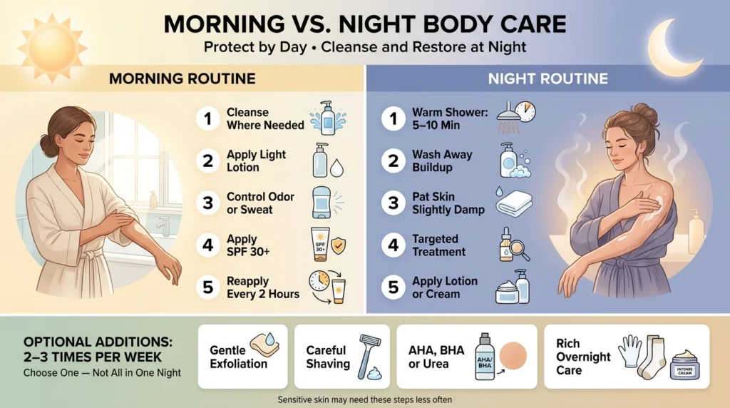 Morning vs. Night Body Care Routine