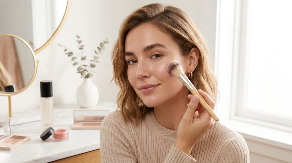 Adding Color Blush, Bronzer, and Lips